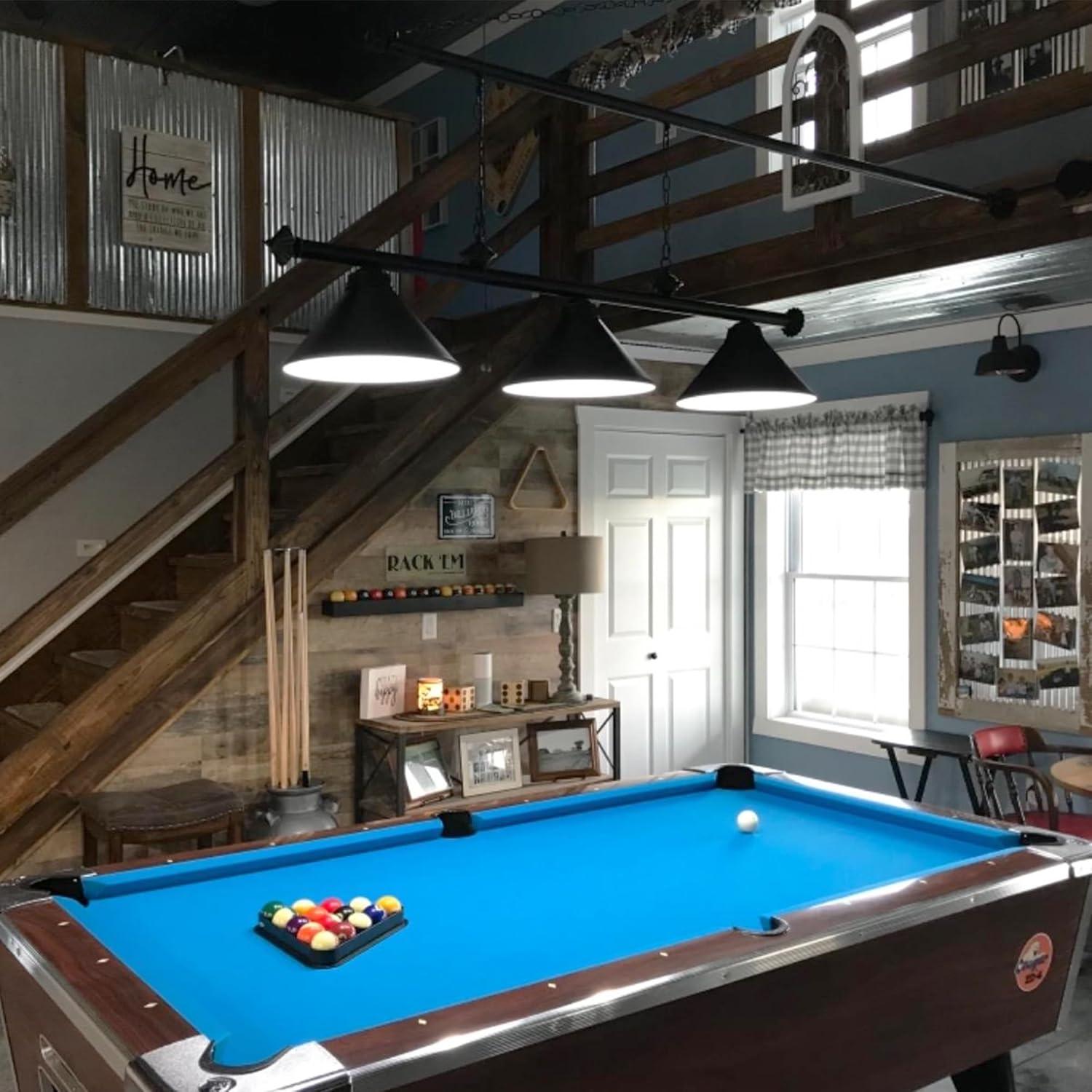 How We Brightened Our Space with the Wellmet 3-light Pool Table Lamp